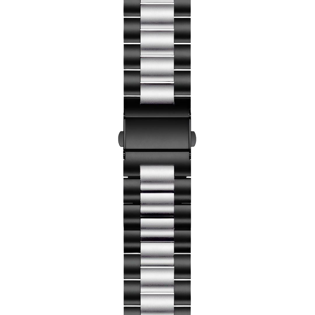 Stalen bandje Zwart-Zilver